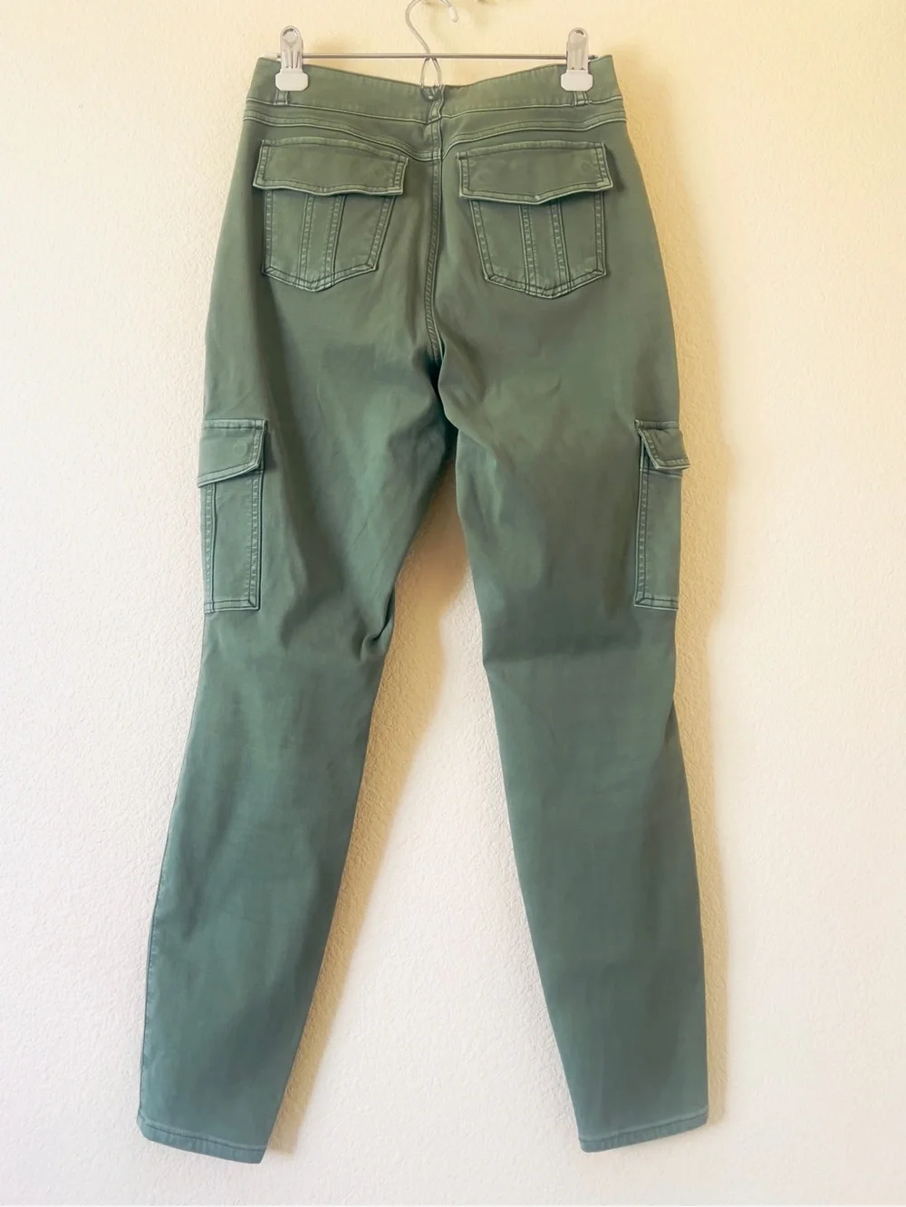 SPANX High-Rise Olive Green Utility Cargo Jeans Size L/G